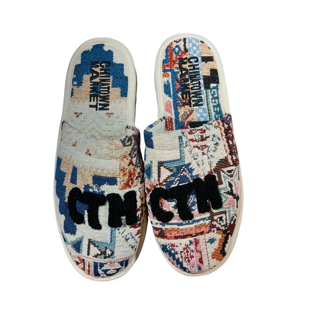 Chinatown Market Hotel‎ Slipper Tapestry Pattern Chunky Sole Slip On Small